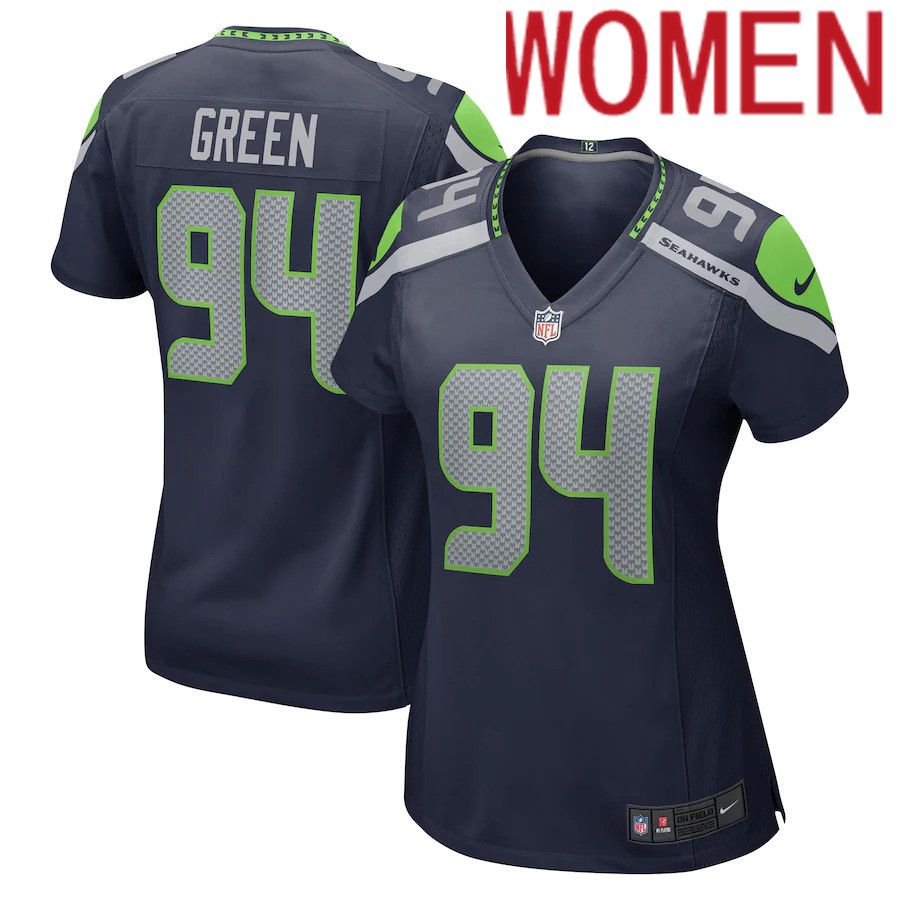 Women Seattle Seahawks #94 Rasheem Green Nike College Navy Game NFL Jersey